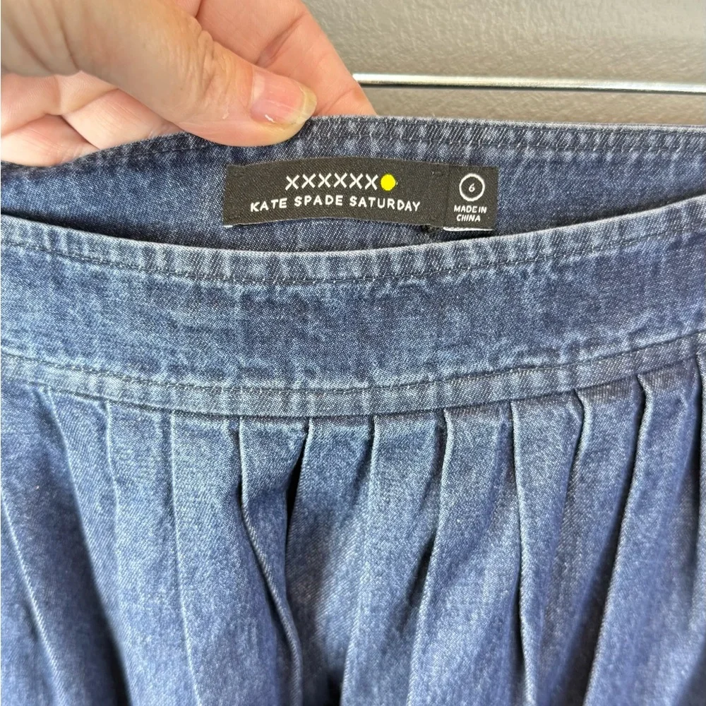Kate Spade Saturday Women's Chambray Skirt Raw Hem Cotton Size‎ 6